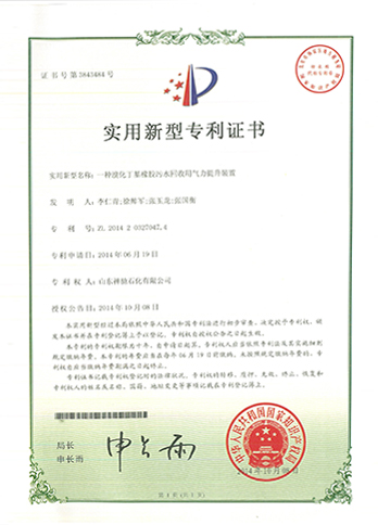 一种溴化丁基橡胶污水回收用实力提升装置（专利证书）